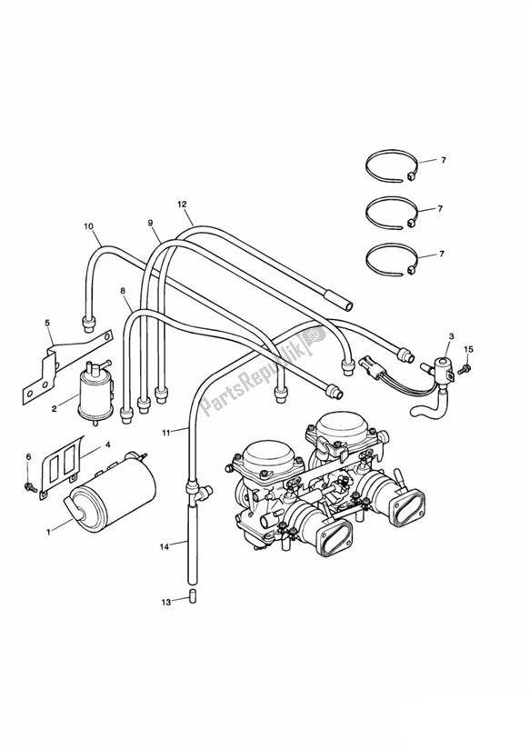 All parts for the Evap. Loss Control System - > 254726 California Only of the Triumph America Carburettor 790 2002 - 2007
